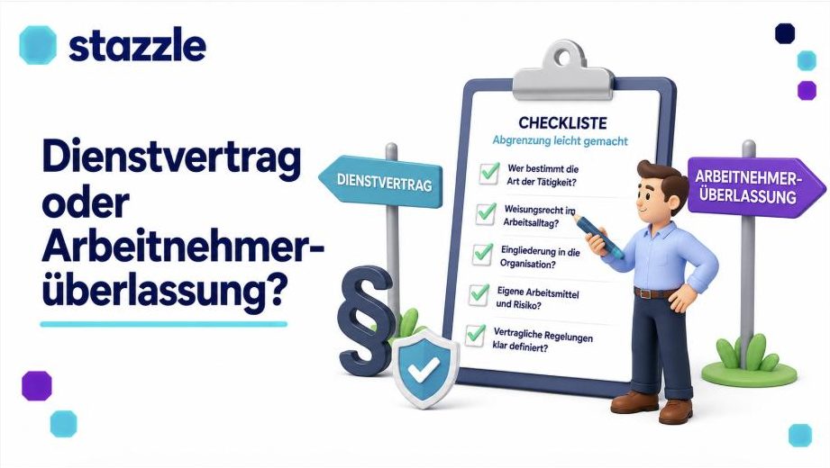 Checkliste zur Abgrenzung von Dienstvertrag und Arbeitnehmerüberlassung mit Wegweisern und Prüfpunkten