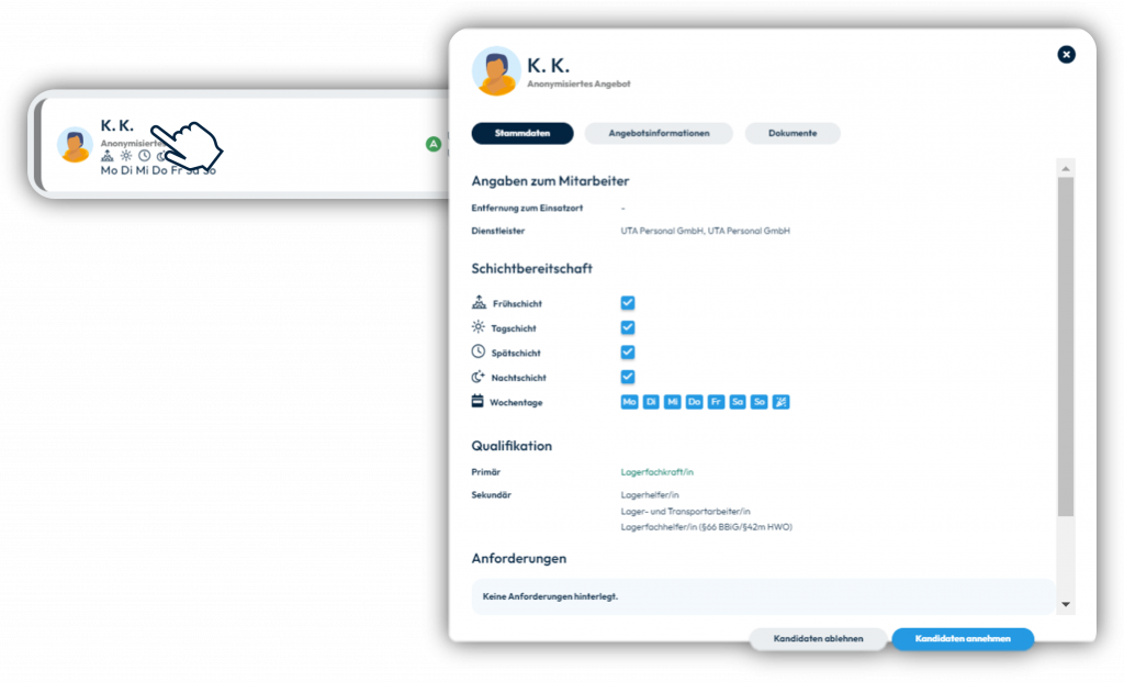 2-Personalbuchung - Kandidateninfo Details unbefristet
