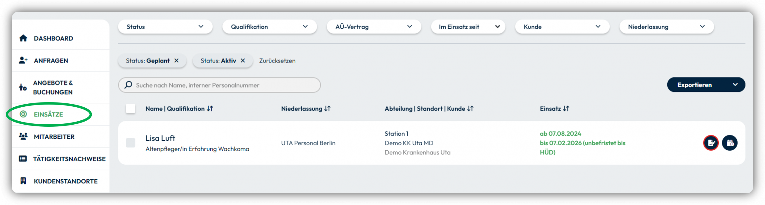 growth HÜD Einsatz nach DLB