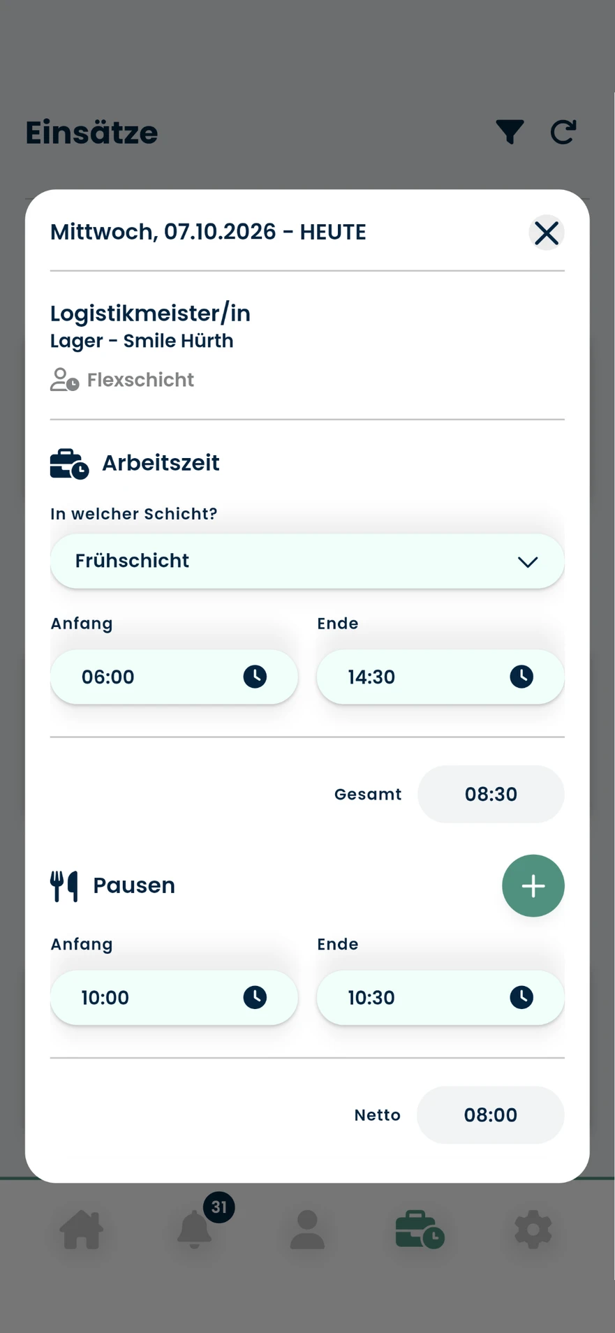 Mobile Zeiterfassung und Tätigkeitsnachweis in der stazzle connect App